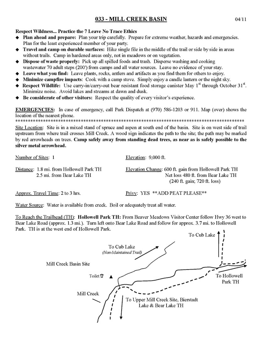 Site 033 Mill Creek Basin
