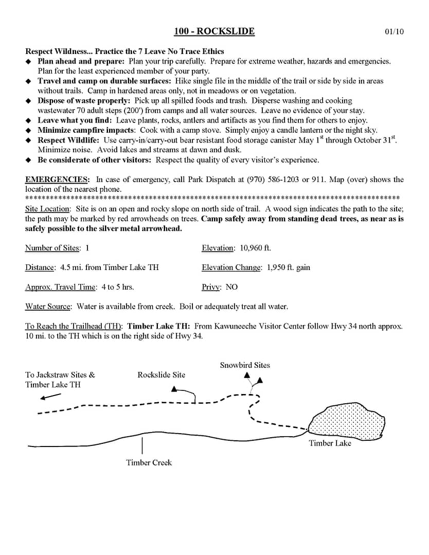 Site 100 Rockslide