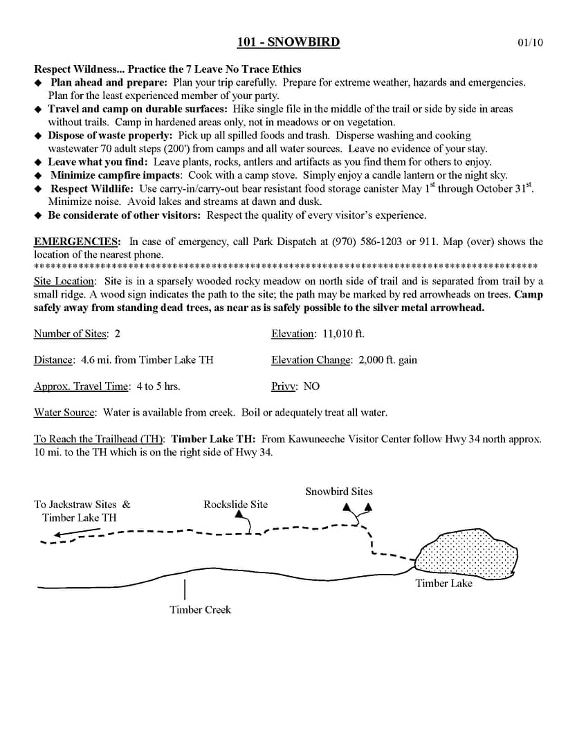 Site 101 Snowbird