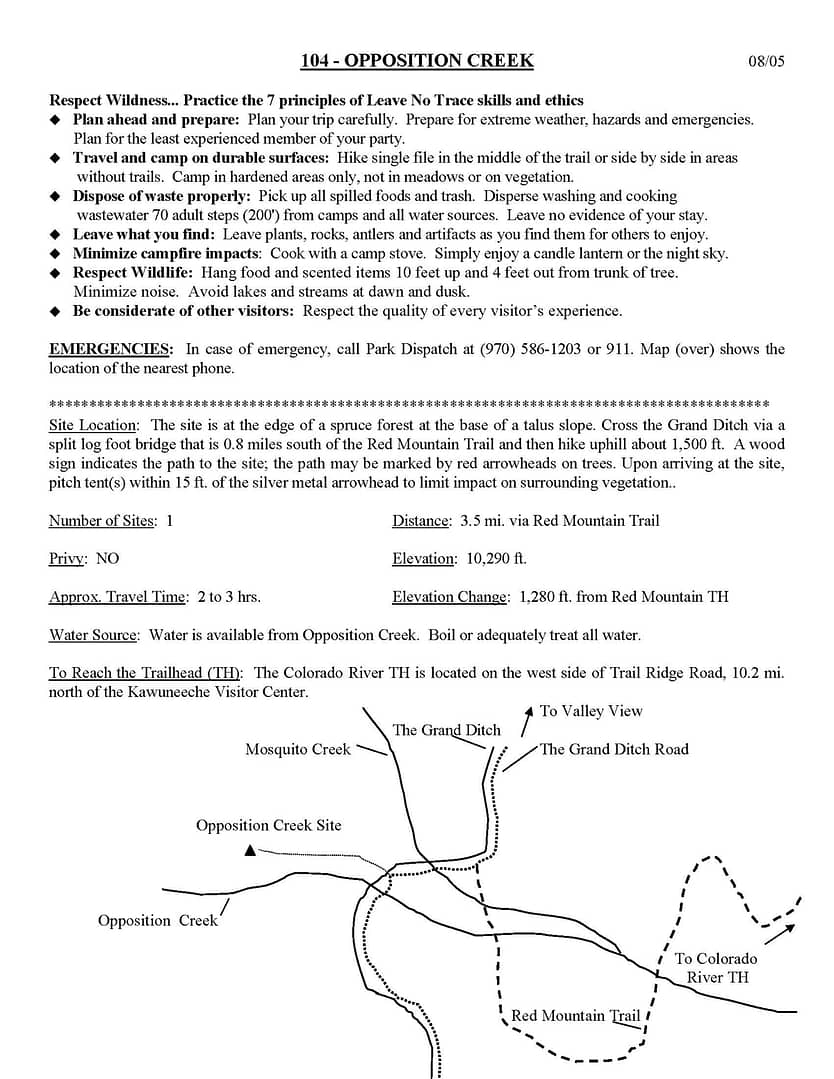 Site 104 Opposition Creek